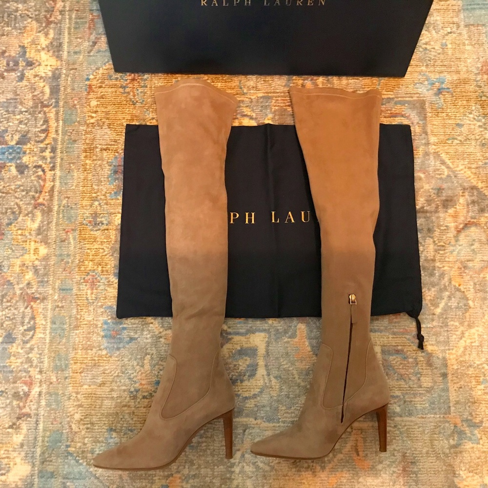Ralph Lauren Collection Thigh High Suede Boots